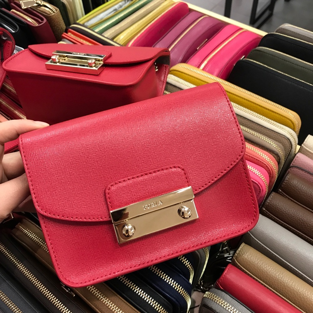 New Furla red mini Julia bag